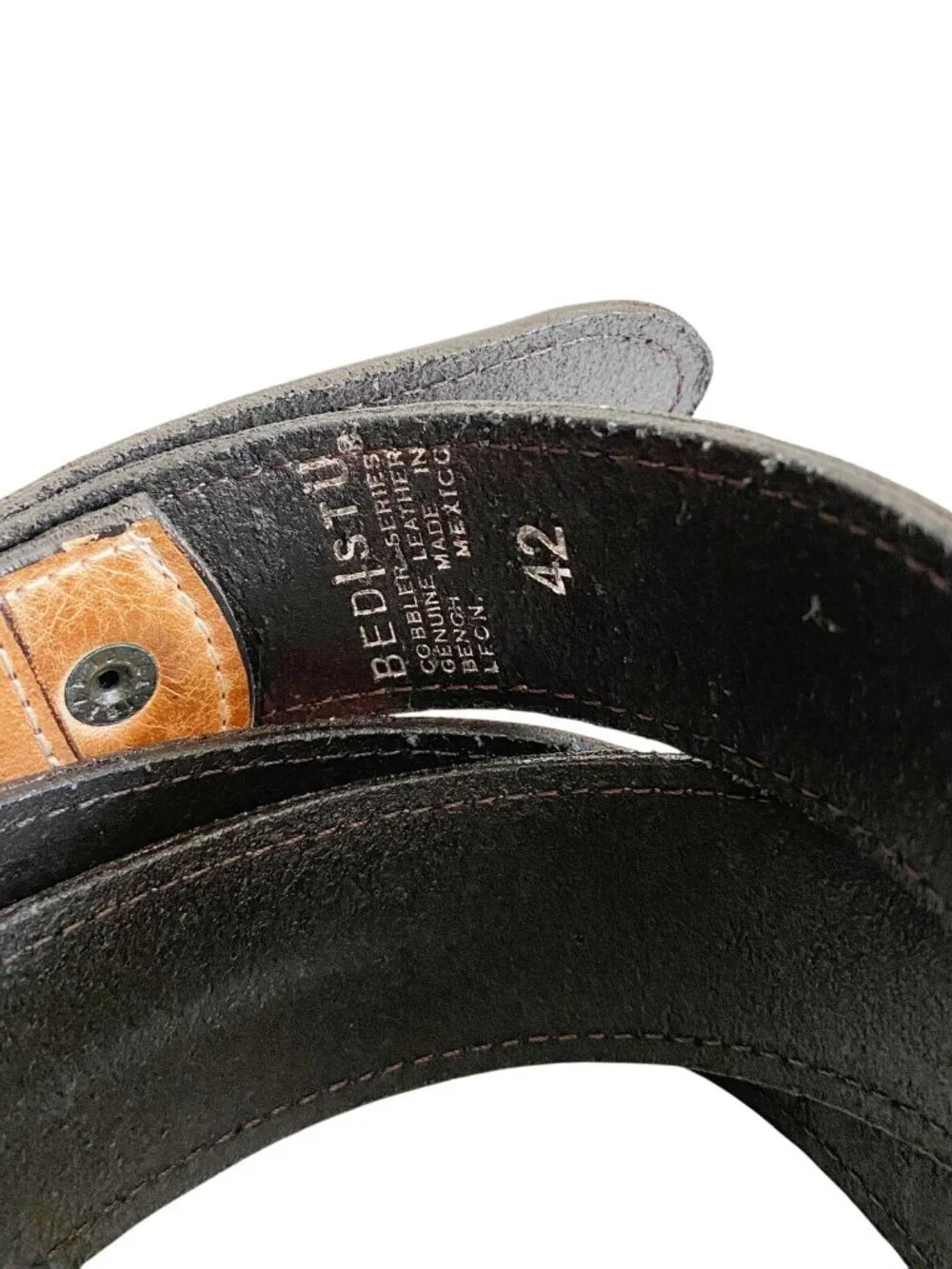 Men's BEDSTU Meander Belt in Tan Rustic - Size 42